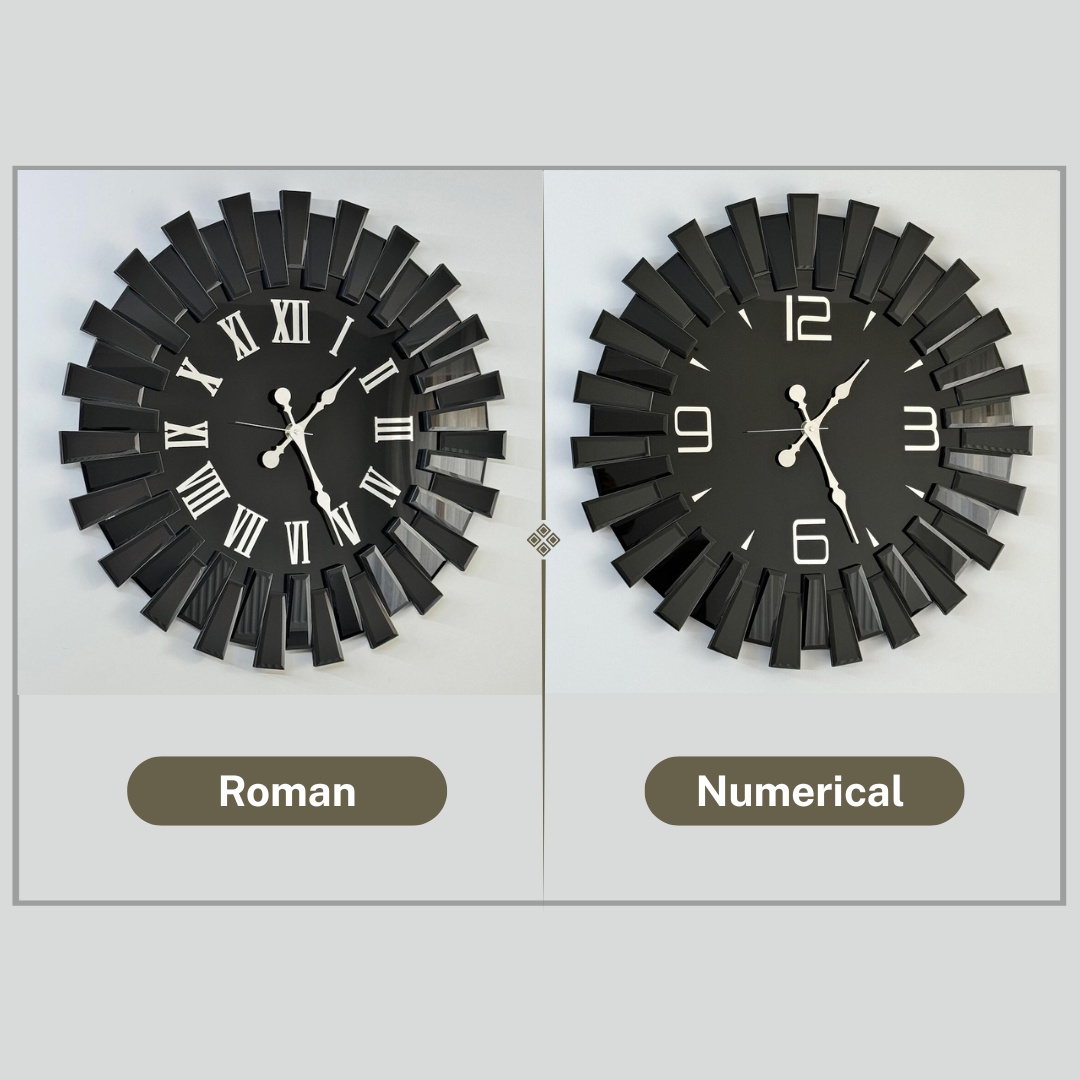 Up down Design Black Mirror Wall Clock thumbnail